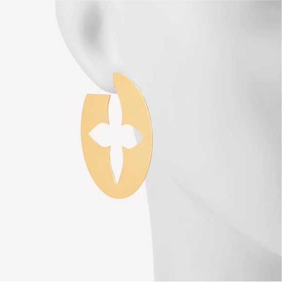 Louis Vuitton Bookle Dreille Perfect Match Gold Silver Hoop Earrings Never worn - Picture 5 of 5